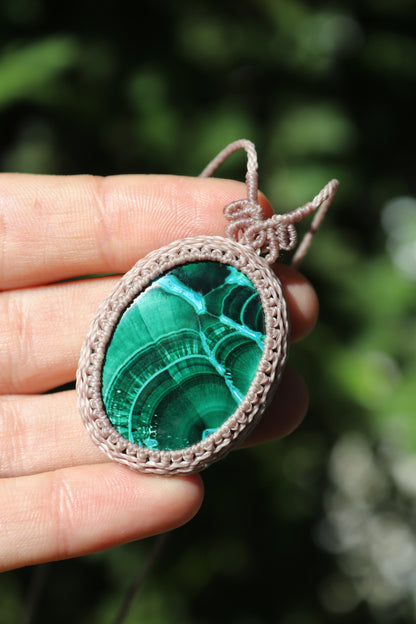 Pendentif chrysocolle MALACHITE chatoyante