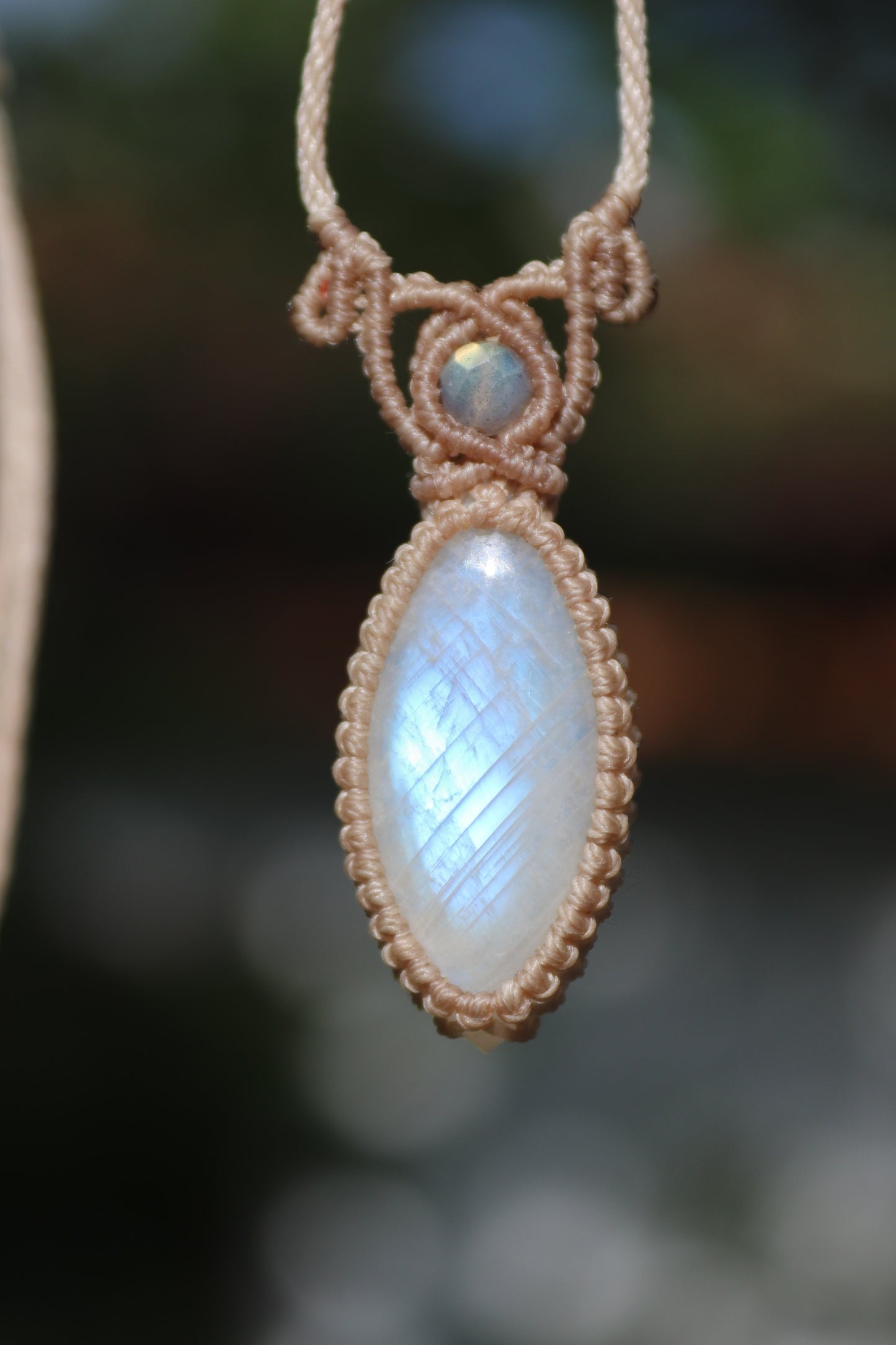 Dainty pastel blue MOONSTONE pendant