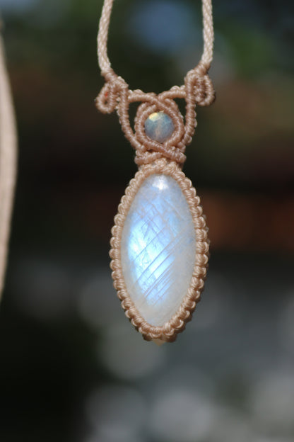 Dainty pastel blue MOONSTONE pendant