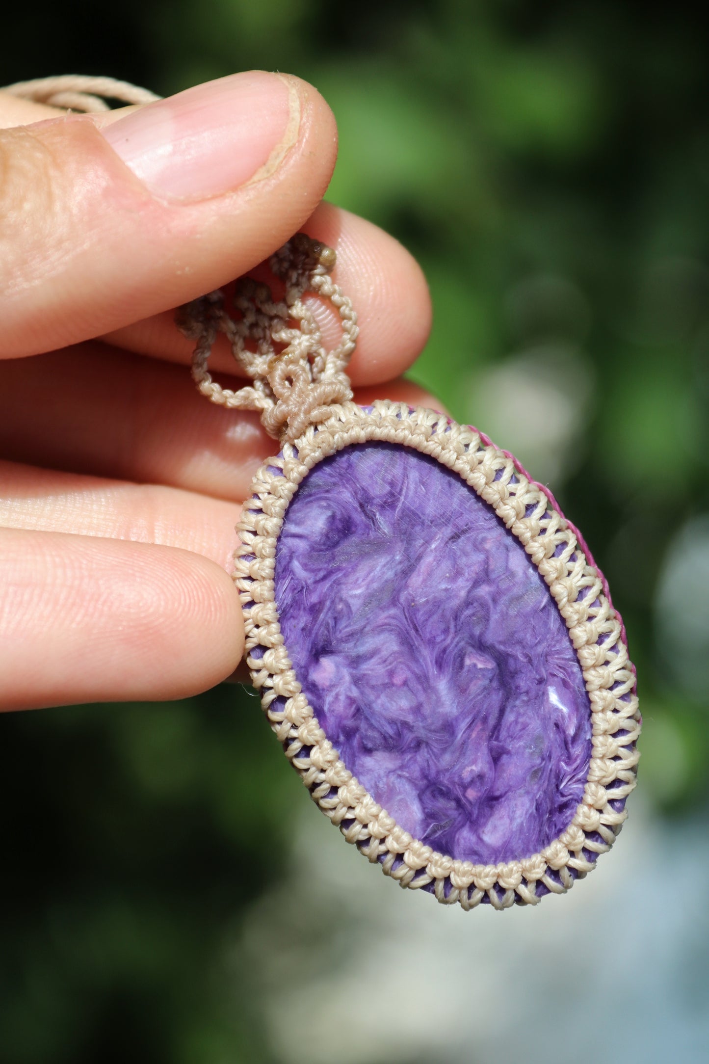 High quality deep purple Charoite pendant