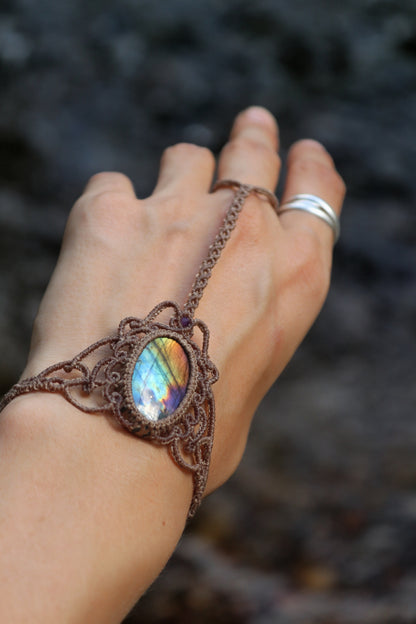 Sklavenarmband mit Regenbogen-Labradorit