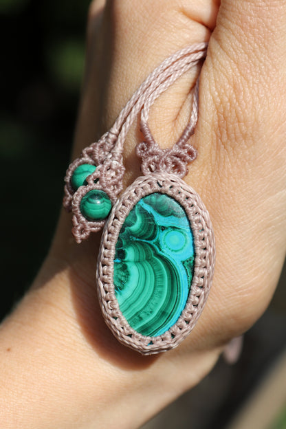 MALACHITE and blue chrysocolla pendant