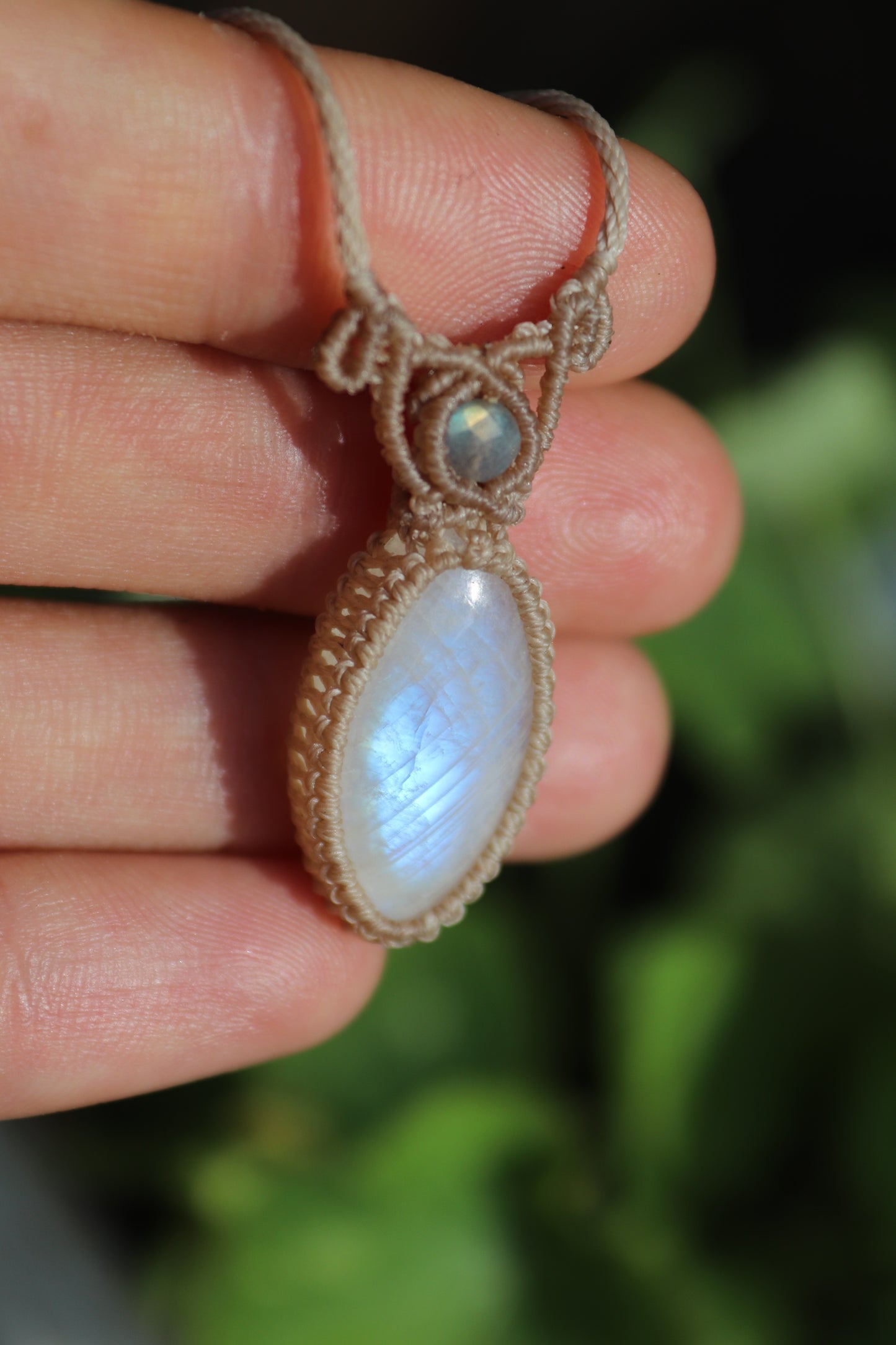 Dainty pastel blue MOONSTONE pendant