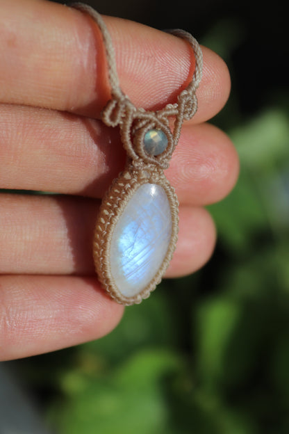 Dainty pastel blue MOONSTONE pendant