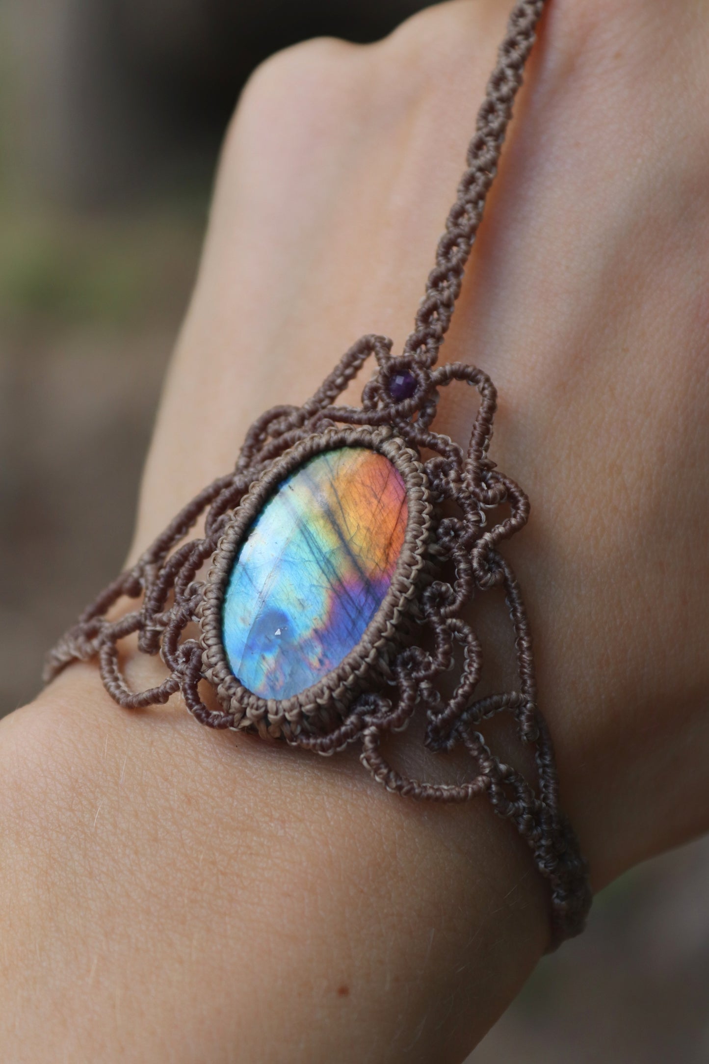 Sklavenarmband mit Regenbogen-Labradorit