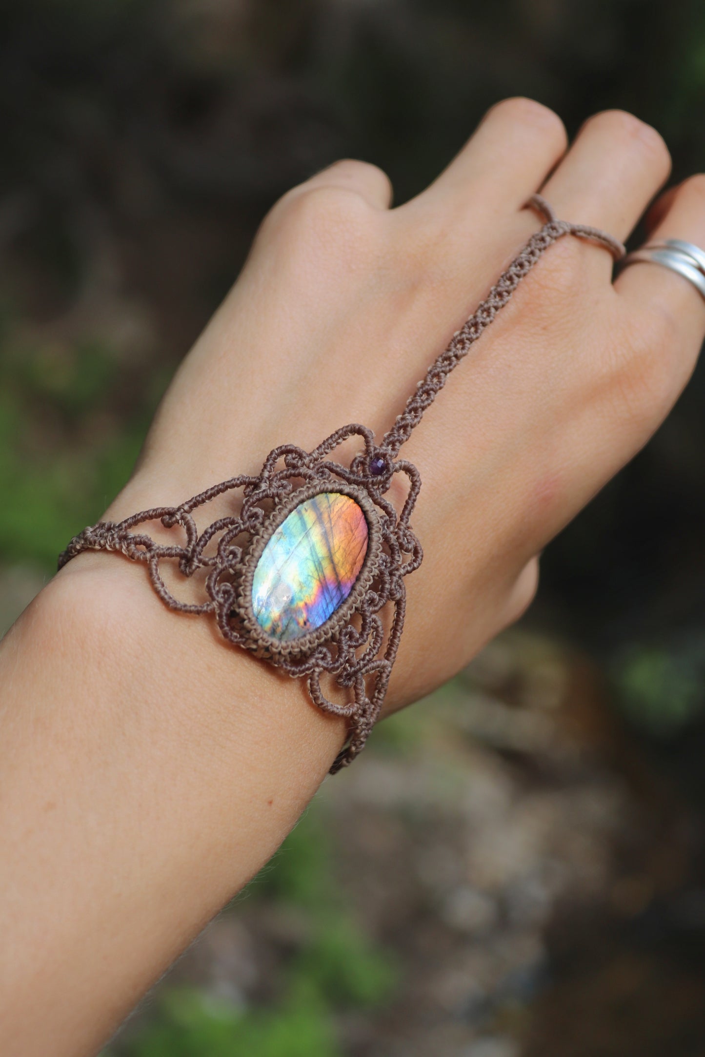Sklavenarmband mit Regenbogen-Labradorit