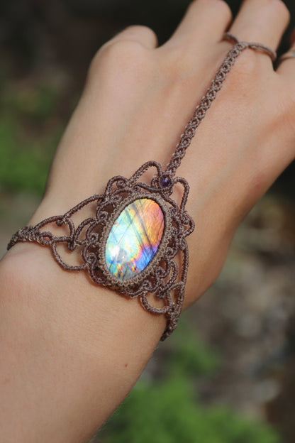 Sklavenarmband mit Regenbogen-Labradorit