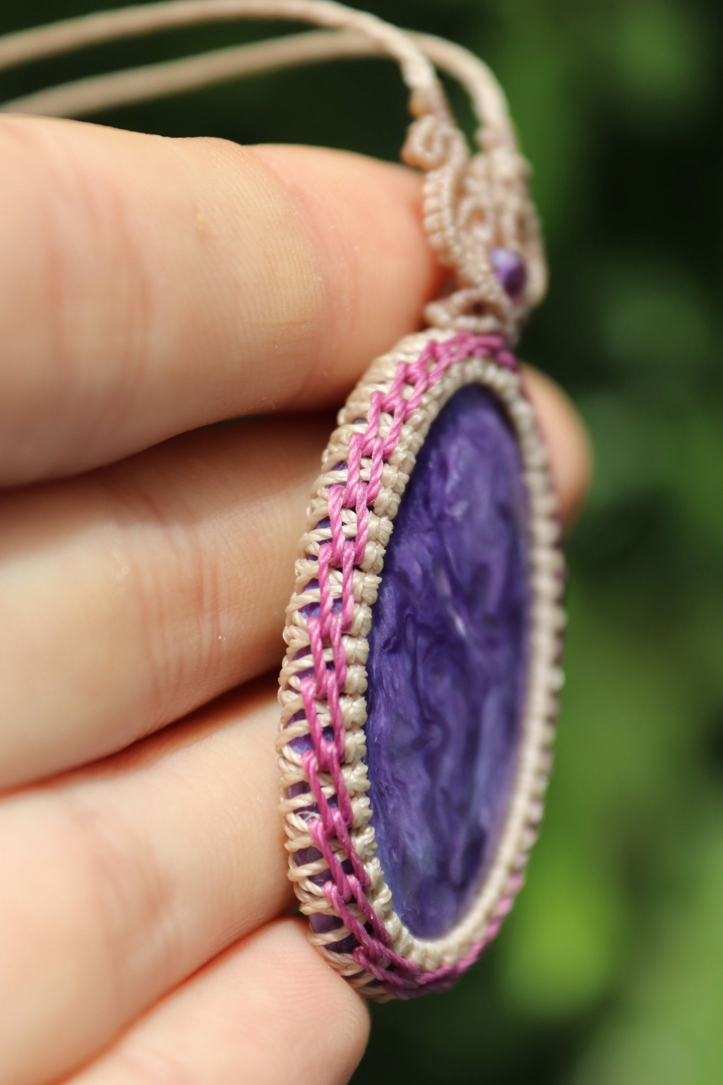 High quality deep purple Charoite pendant