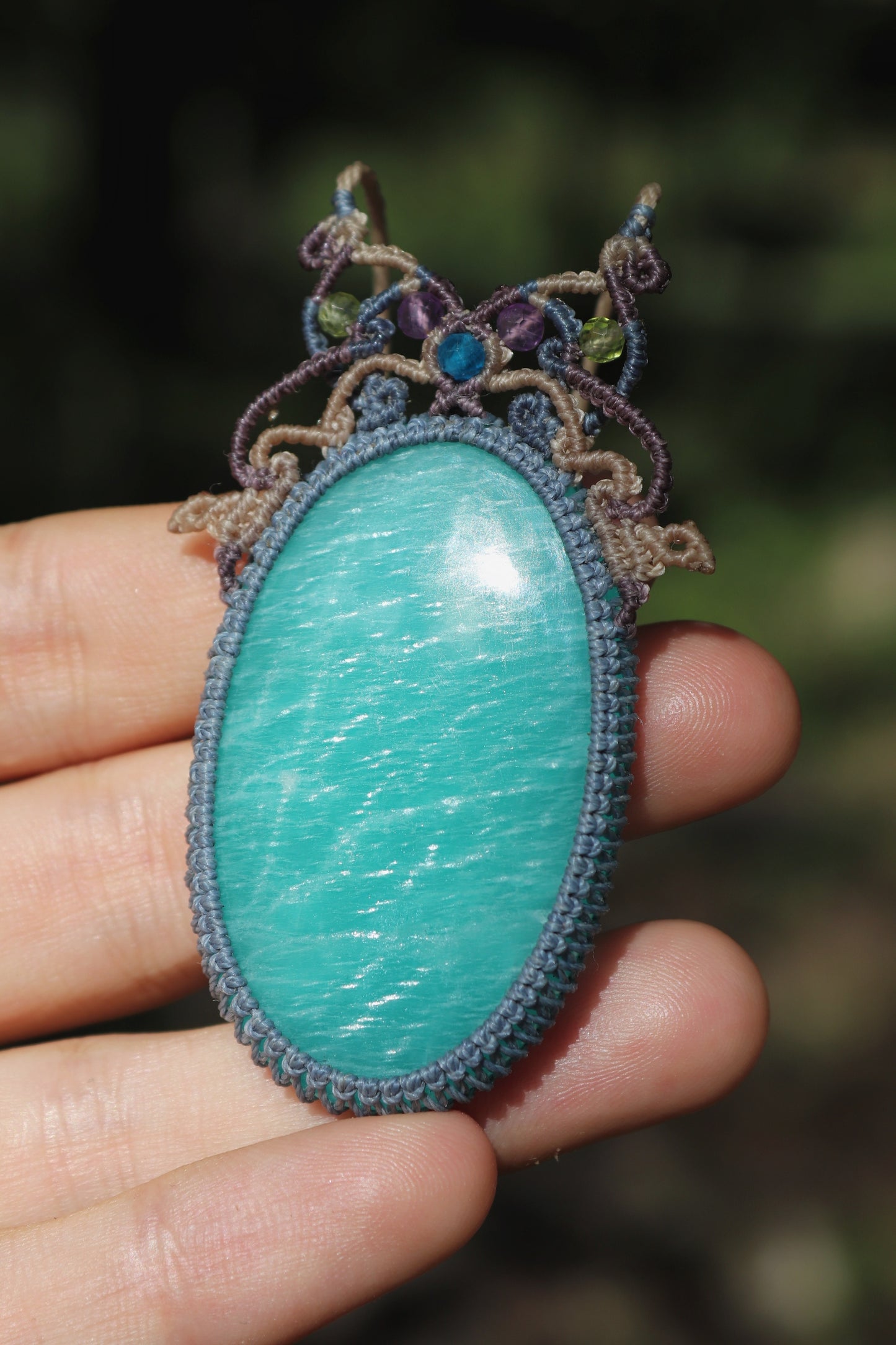 Butterfly paraiba blue AMAZONITE pendant