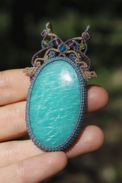 Butterfly paraiba blue AMAZONITE pendant