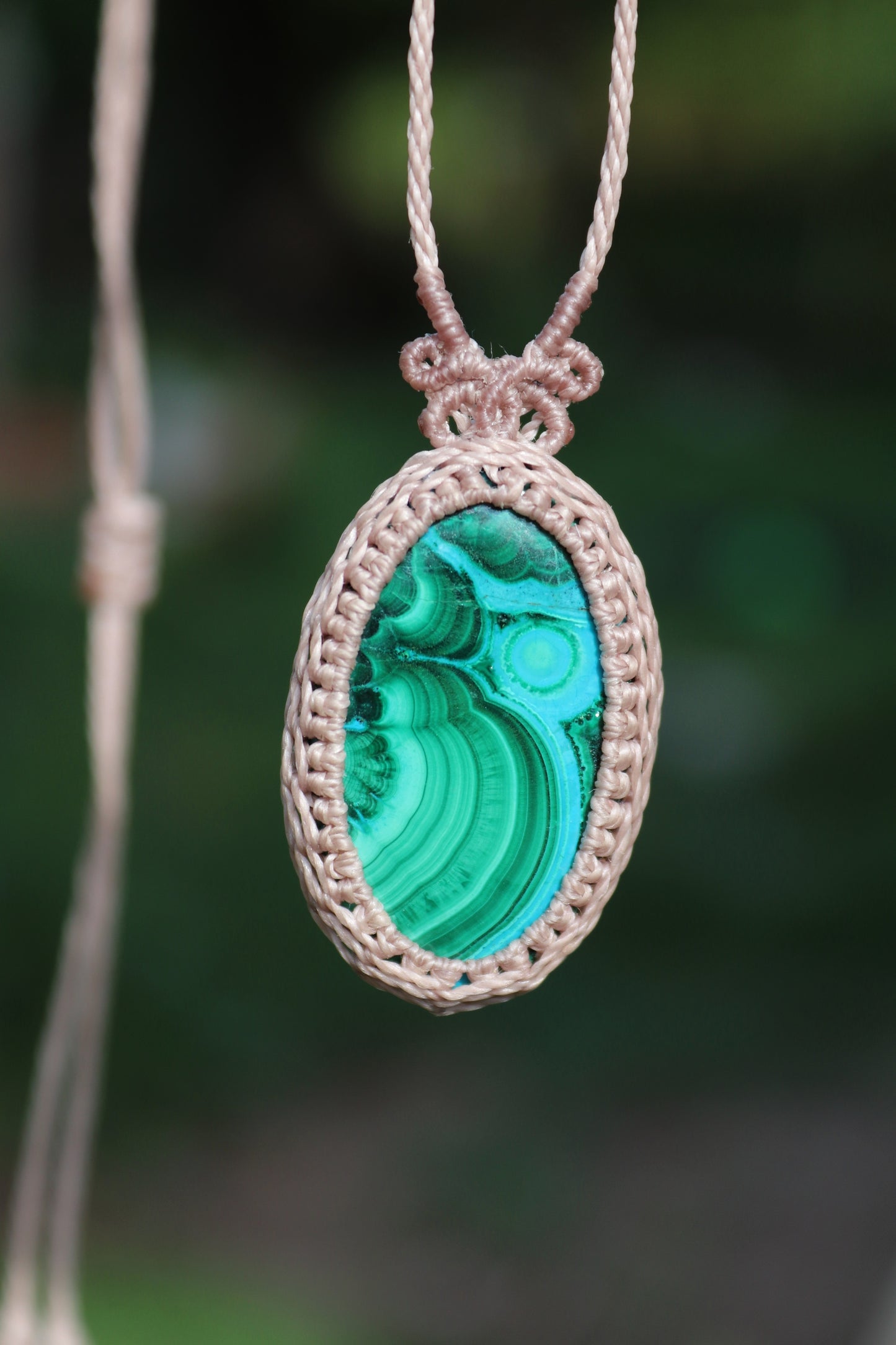 MALACHITE and blue chrysocolla pendant