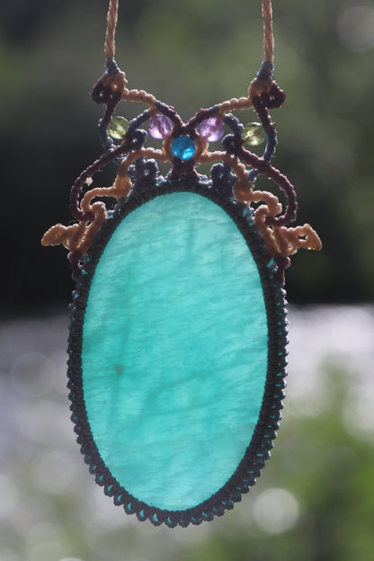 Butterfly paraiba blue AMAZONITE pendant