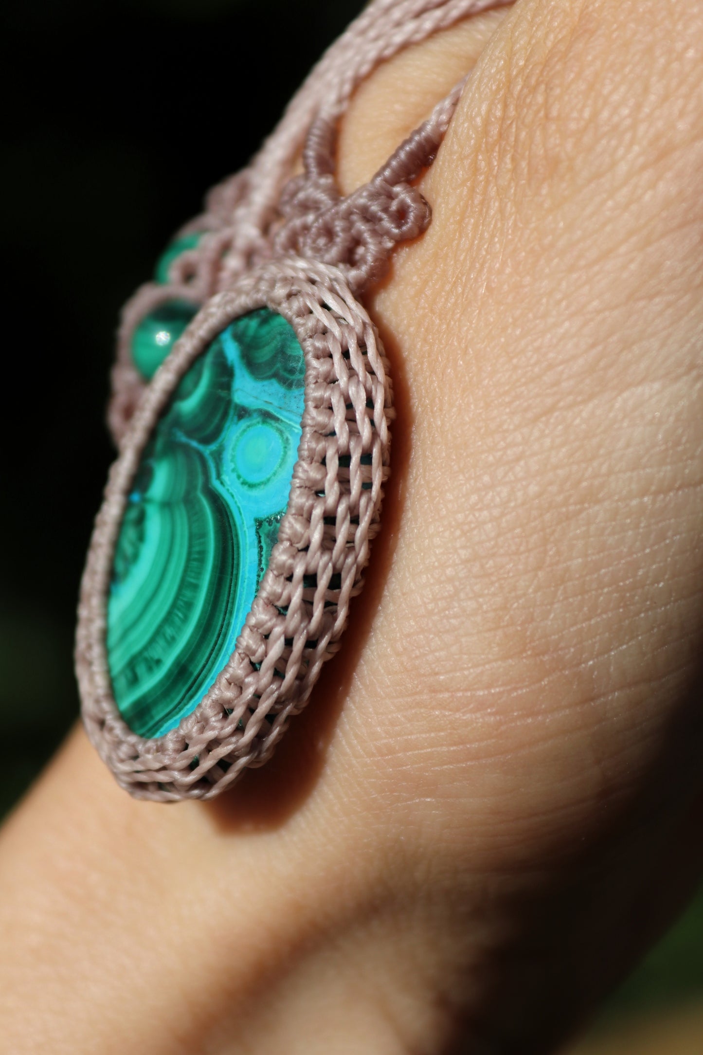 MALACHITE and blue chrysocolla pendant