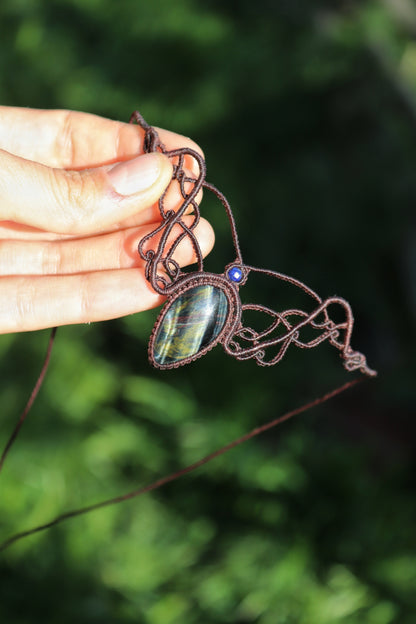 Blue Tigers eye choker with lapis lazuli beads