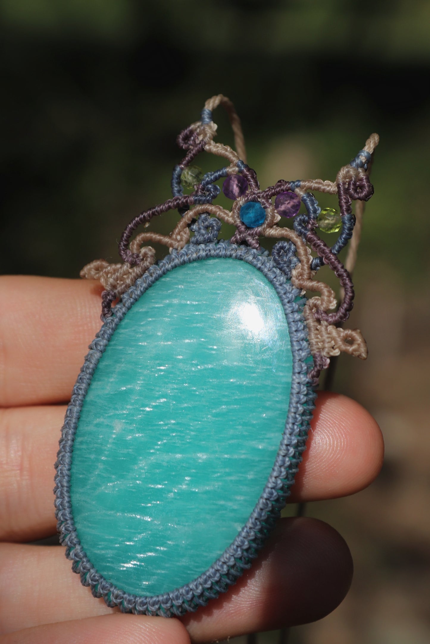 Butterfly paraiba blue AMAZONITE pendant