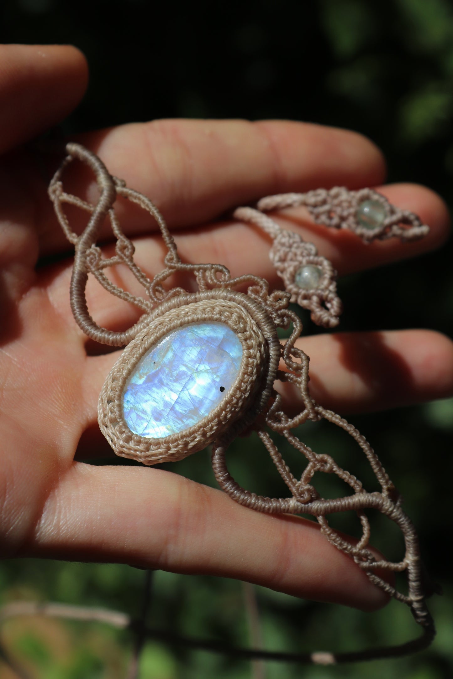 Blue Moonstone tiara, head jewelry