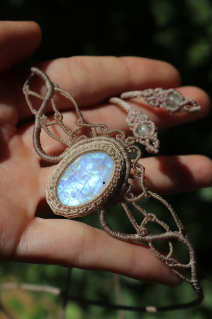 Blue Moonstone tiara, head jewelry
