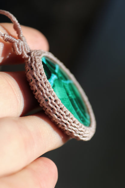 Pendentif chrysocolle MALACHITE chatoyante
