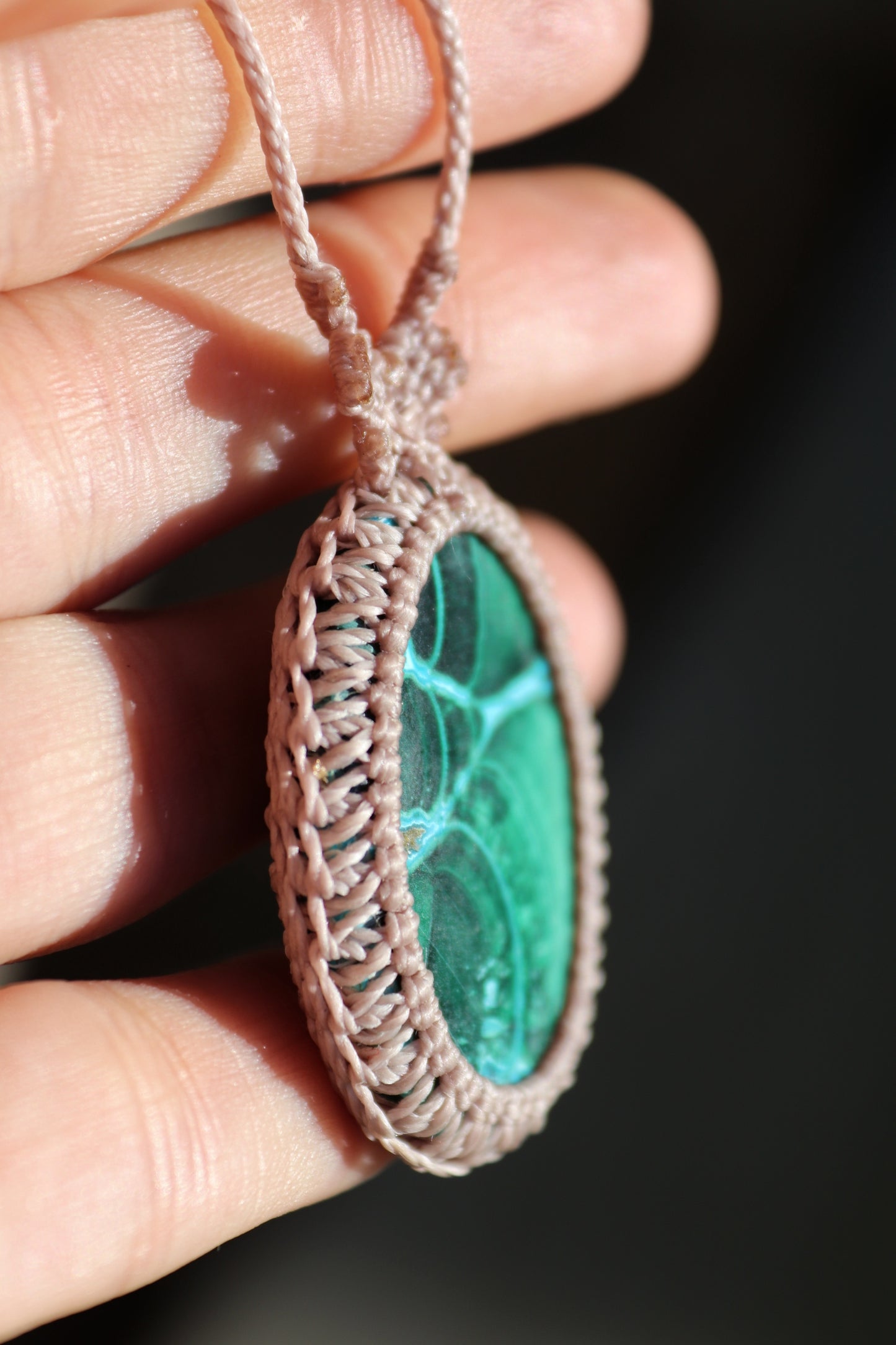 Pendentif chrysocolle MALACHITE chatoyante